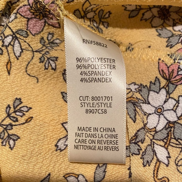 Max Studio High/Low Yellow Floral Ruffle Crepe Wrap Dress S - Picture 7 of 8